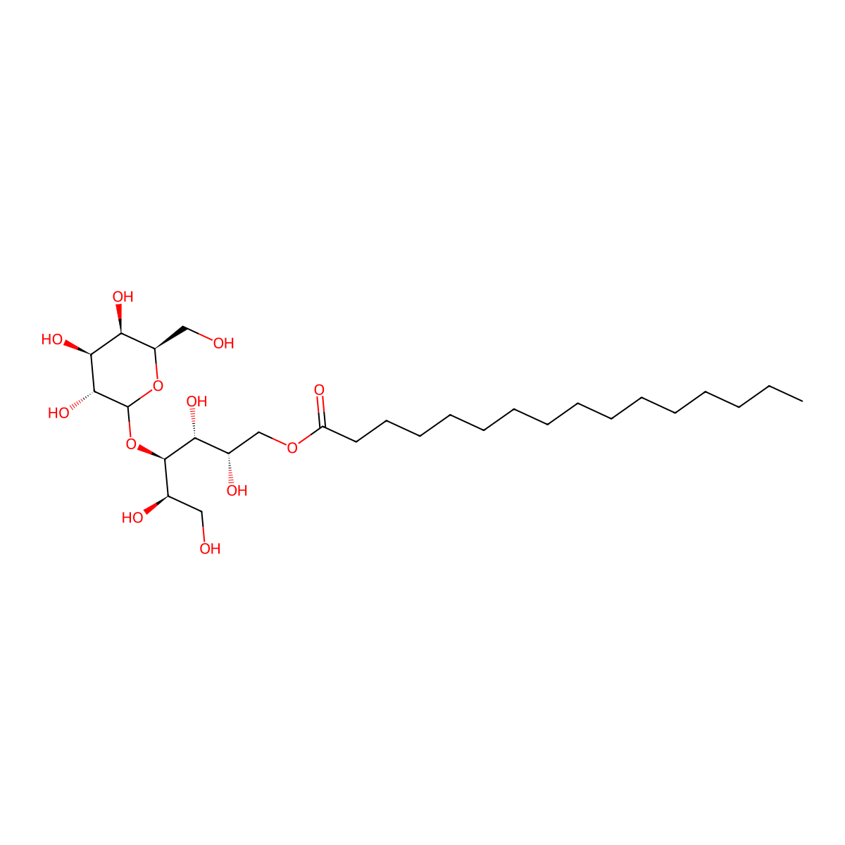 4-O-beta-D-Galactopyranosyl-D-glucitol monopalmitate molecular structure, CAS 56453-22-6