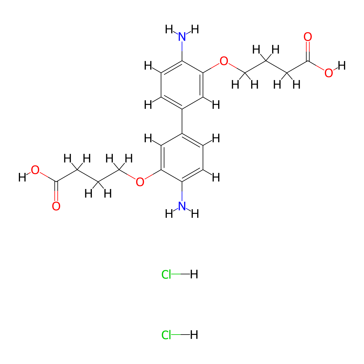 Dicarboxidine hydrochloride molecular structure, CAS 56455-90-4