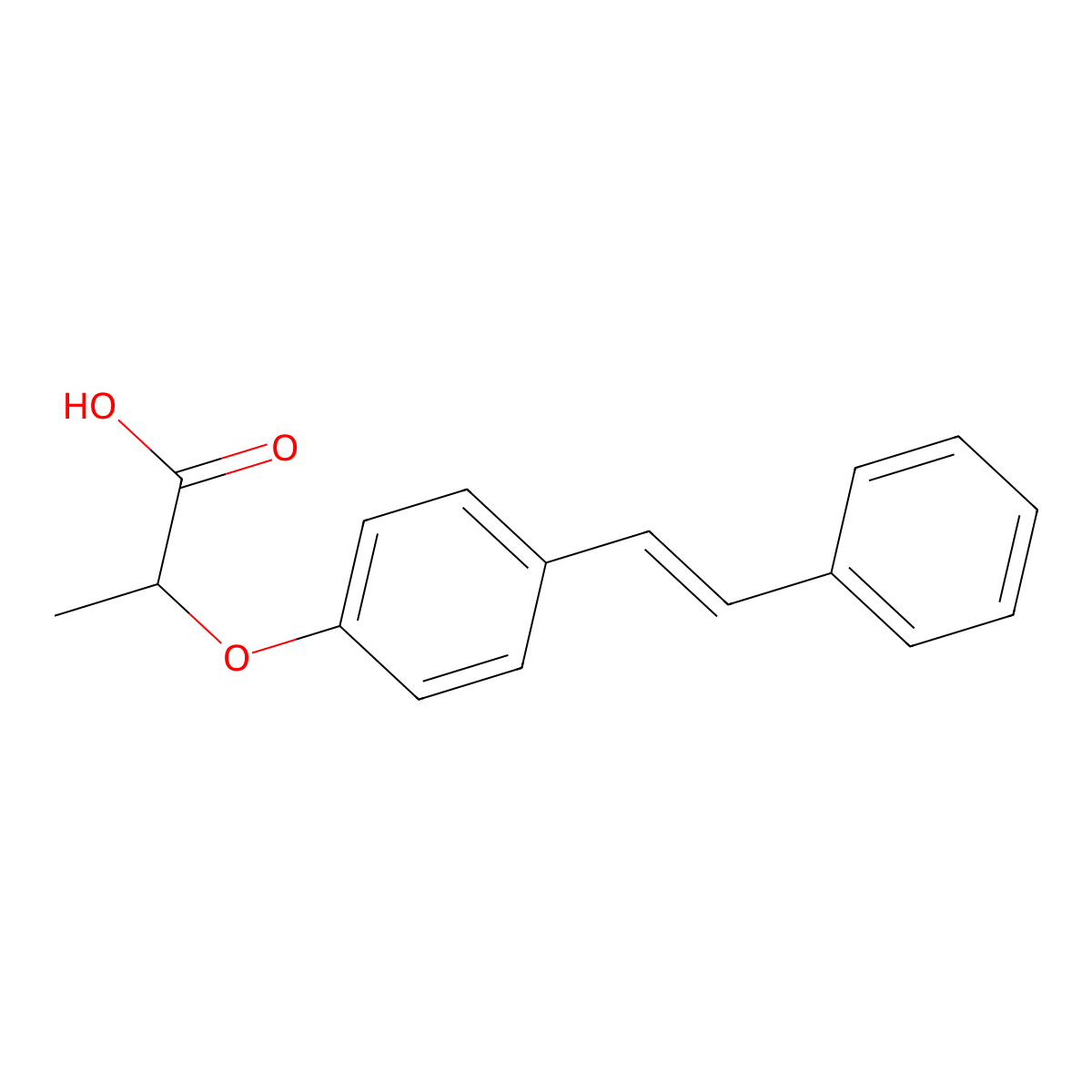 2-(4-((1E)-2-Phenylethenyl)phenoxy)propanoic acid molecular structure, CAS 56456-39-4