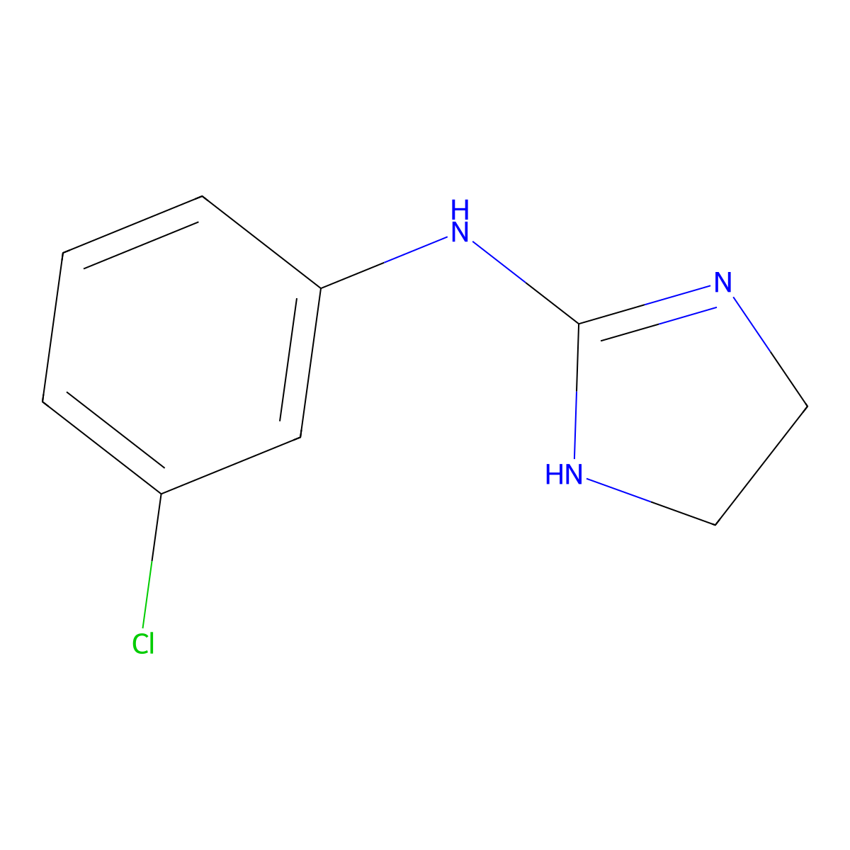 N-(3-chlorophenyl)-4,5-dihydro-1H-imidazol-2-amine molecular structure, CAS 56457-24-0
