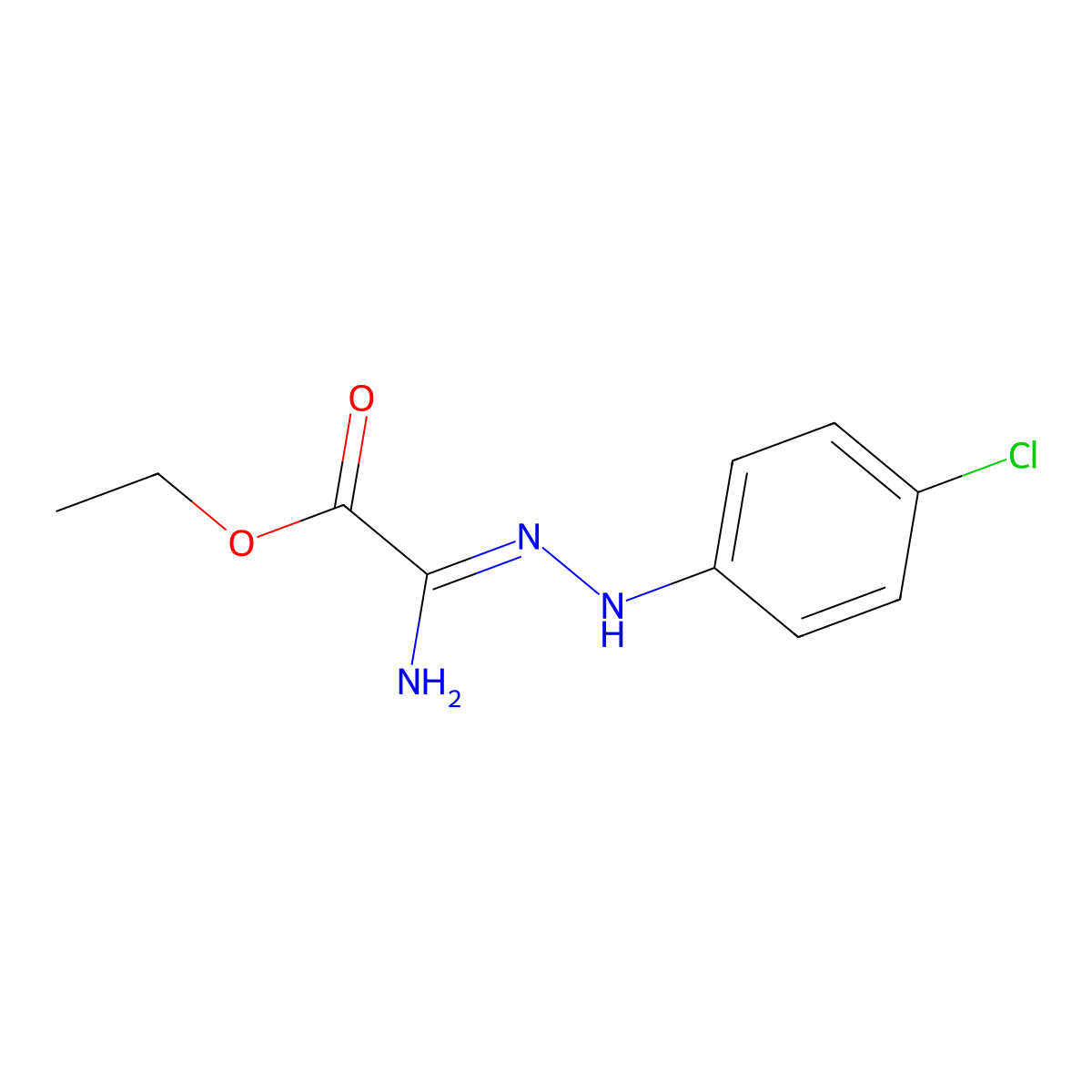 Ethyl 2-amino-2-[2-(4-chlorophenyl)hydrazono]-acetate molecular structure, CAS 56462-76-1