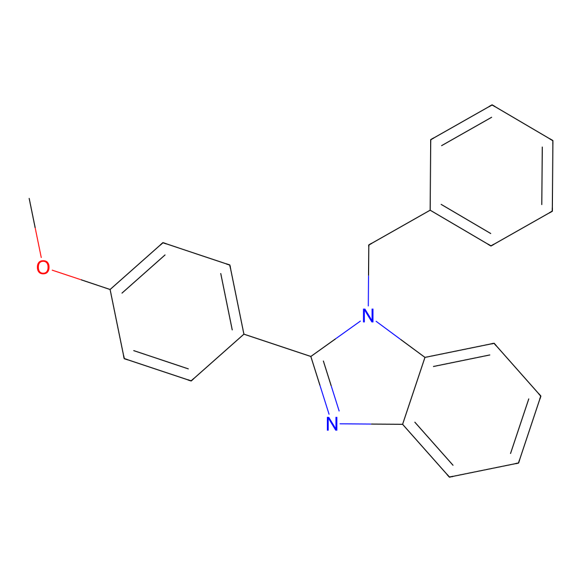 1-Benzyl-2-(4-methoxyphenyl)benzimidazole molecular structure, CAS 56463-47-9