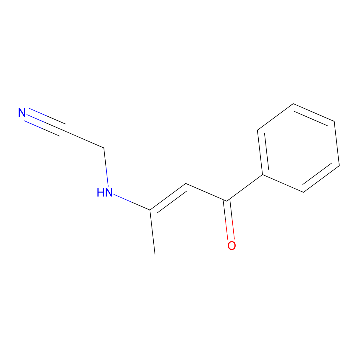 2-((4-Oxo-4-phenylbut-2-en-2-yl)amino)acetonitrile molecular structure, CAS 56464-51-8