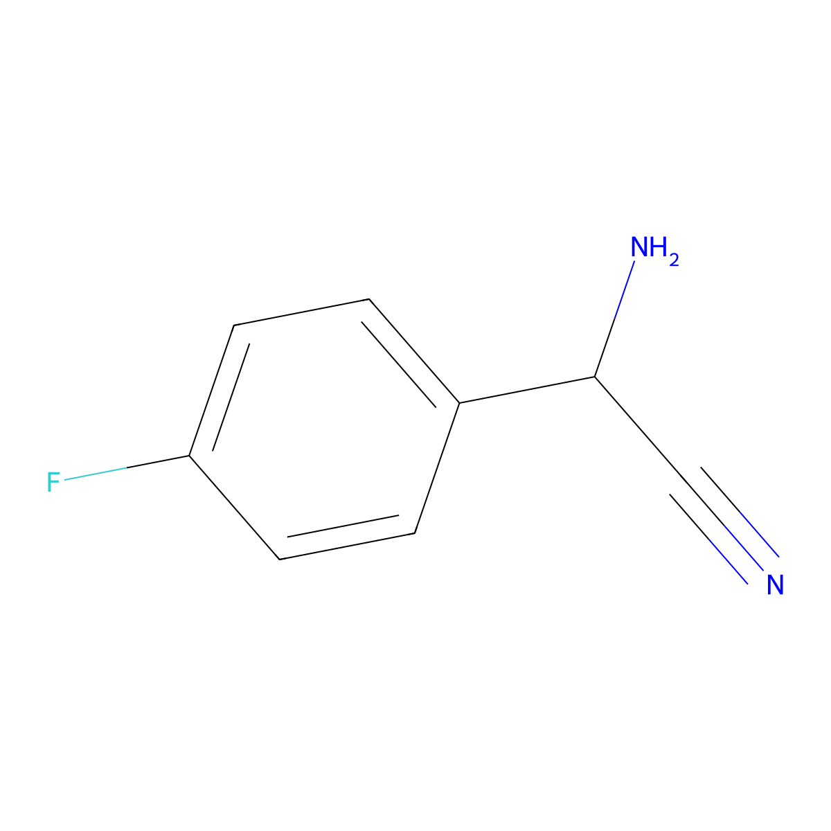 2-Amino-2-(4-fluorophenyl)acetonitrile molecular structure, CAS 56464-70-1