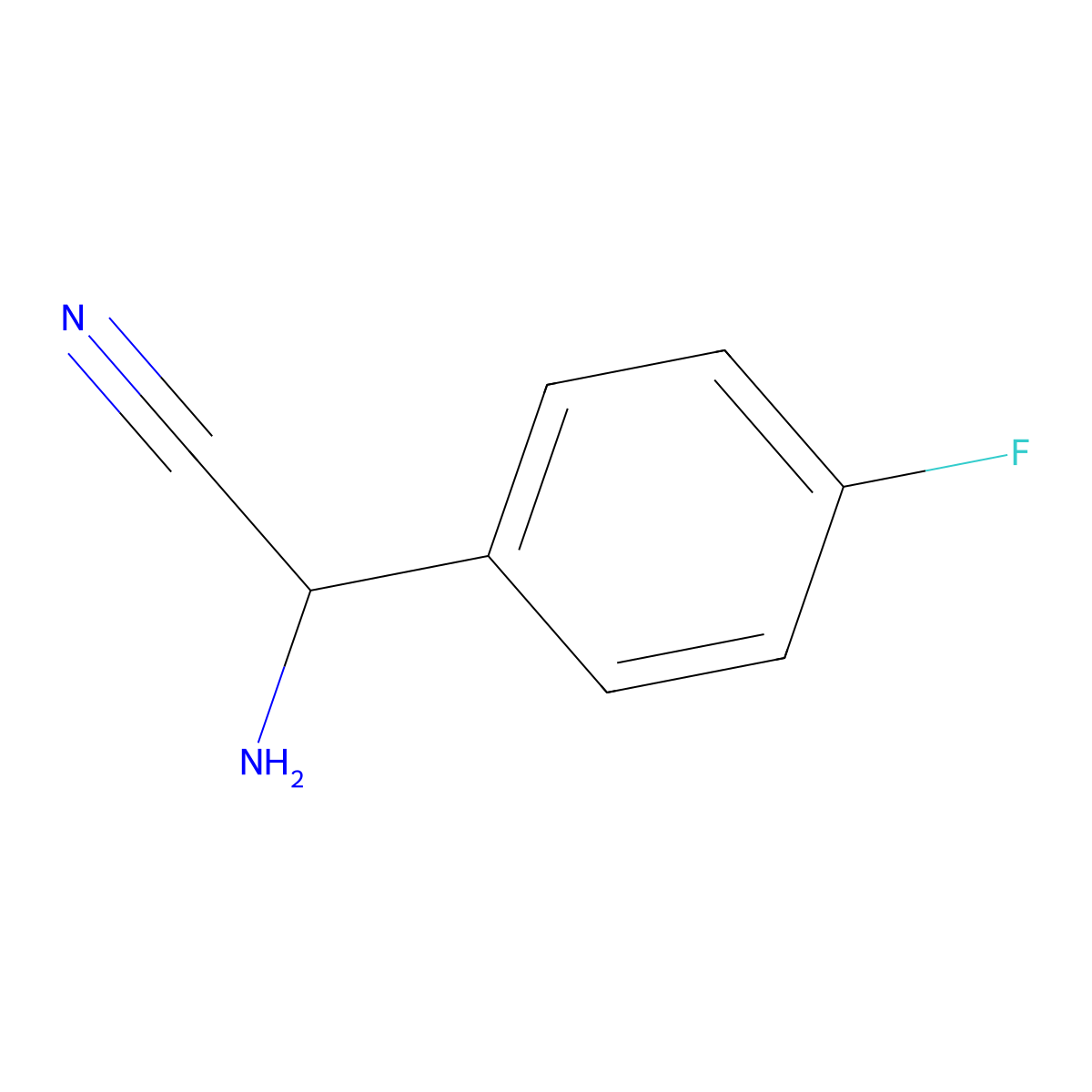 2-Amino-2-(4-fluorophenyl)acetonitrile molecular structure, CAS 56464-70-1