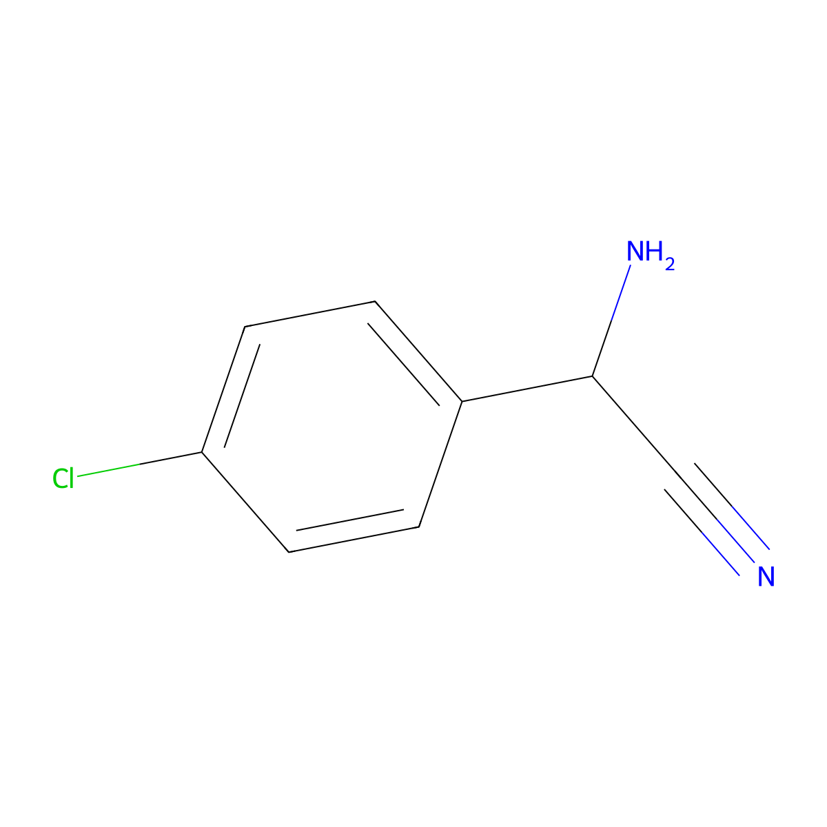 2-Amino-2-(4-chlorophenyl)acetonitrile molecular structure, CAS 56464-72-3
