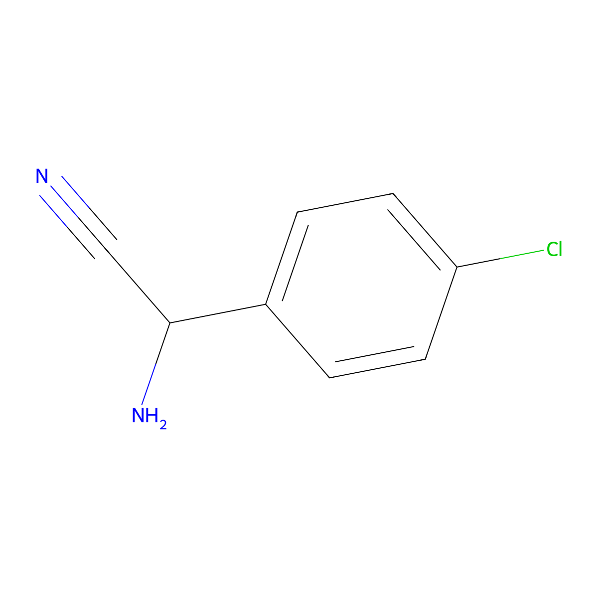 2-Amino-2-(4-chlorophenyl)acetonitrile molecular structure, CAS 56464-72-3