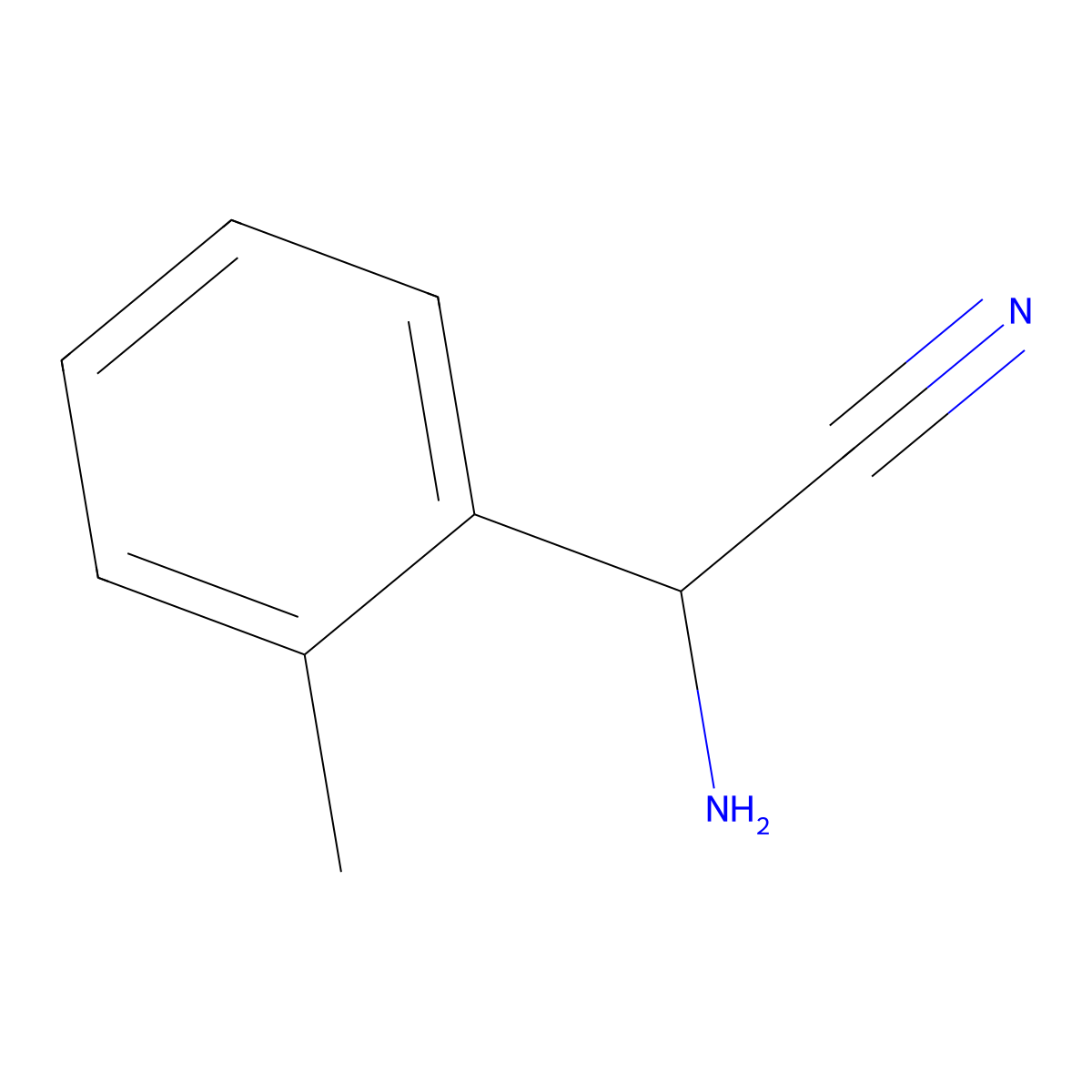 alpha-Amino-2-methylbenzeneacetonitrile molecular structure, CAS 56464-73-4