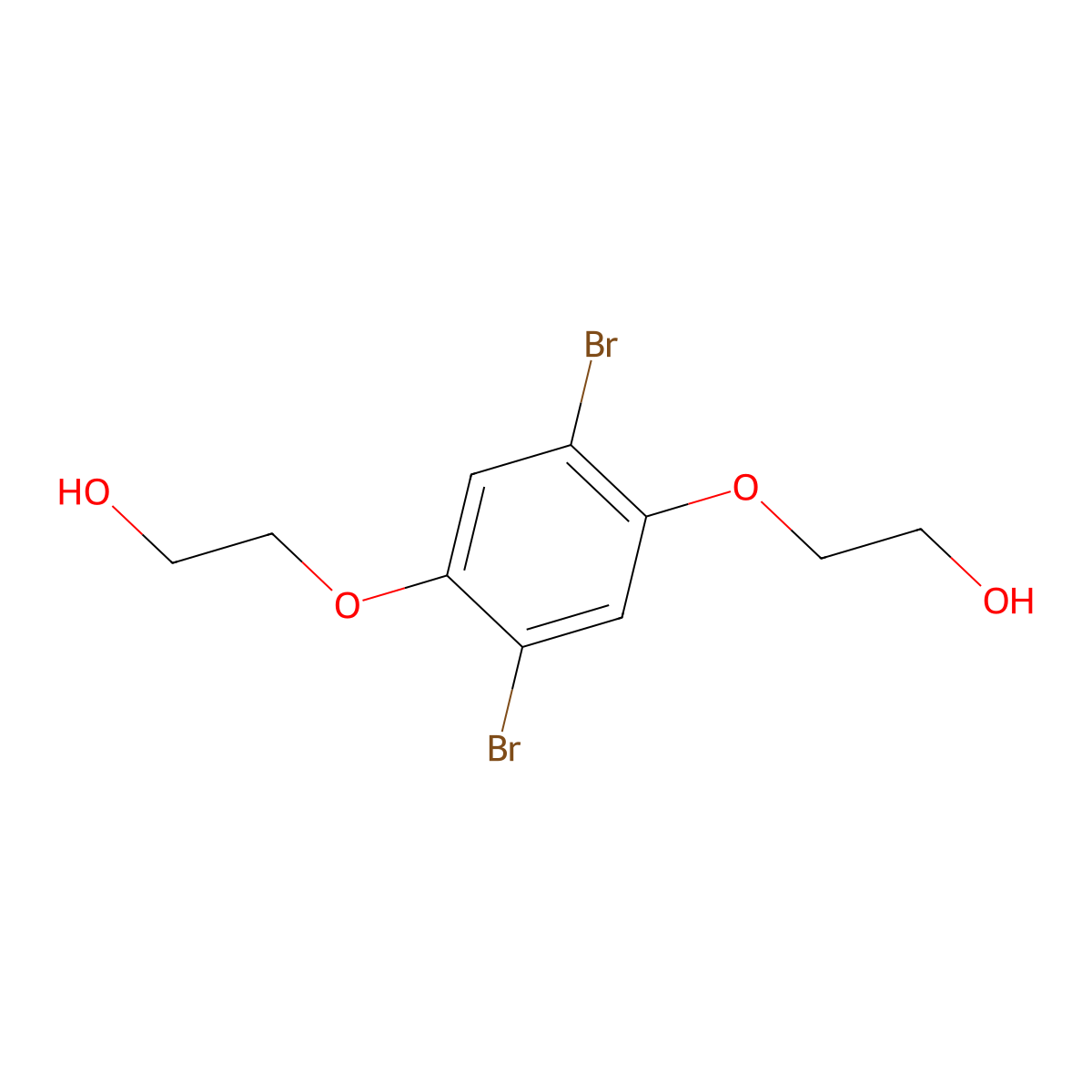 2,2'-((2,5-Dibromo-1,4-phenylene)bis(oxy))bis(ethan-1-ol) molecular structure, CAS 56466-44-5