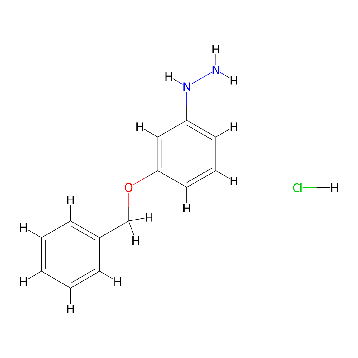 (3-(Benzyloxy)phenyl)hydrazine hydrochloride molecular structure, CAS 56468-67-8