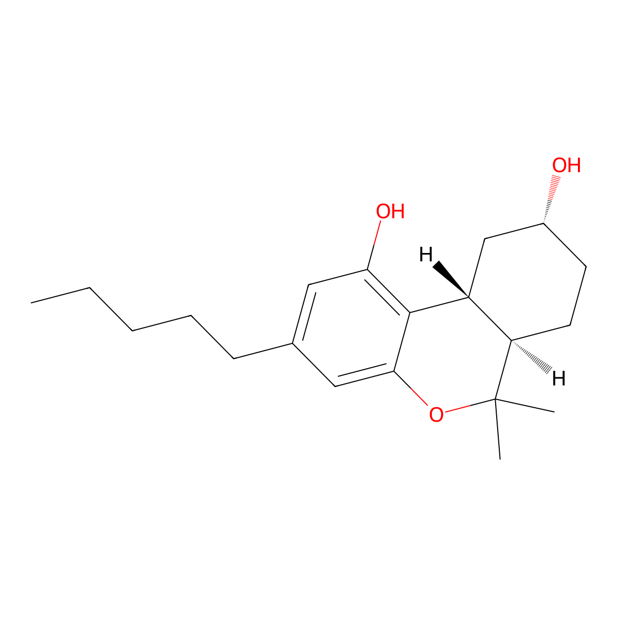 (+/-)-9-nor-9beta-hydroxy Hexahydrocannabinol molecular structure, CAS 56469-25-1