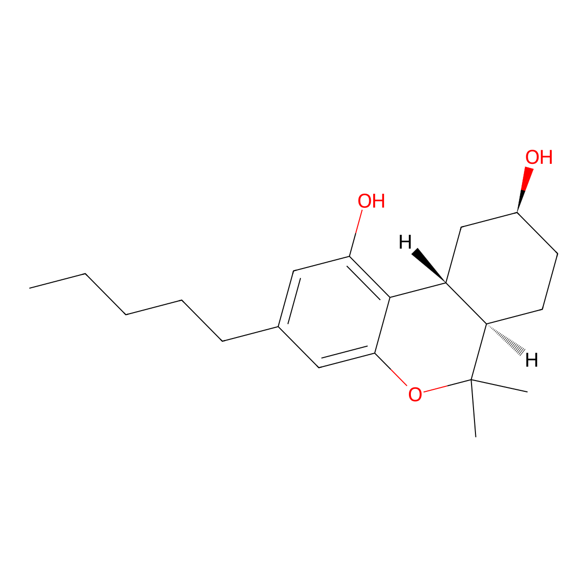 (+/-)-9-nor-9alpha-hydroxy Hexahydrocannabinol molecular structure, CAS 56469-26-2