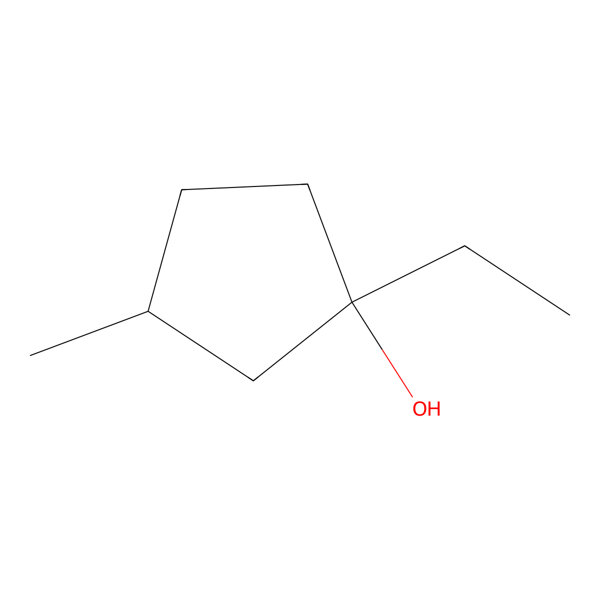 1-Ethyl-3-methylcyclopentan-1-ol molecular structure, CAS 56470-86-1