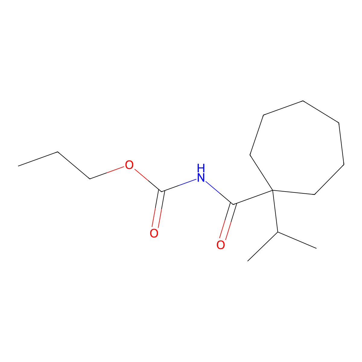 Propyl{[1-(propan-2-yl)cycloheptyl]carbonyl}carbamate molecular structure, CAS 56471-39-7