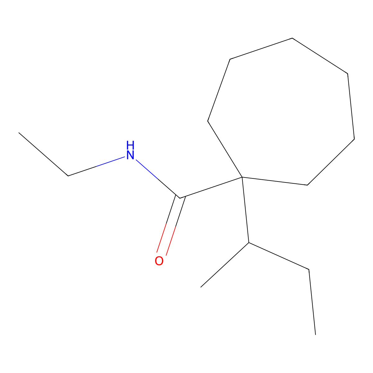 1-sec-Butyl-N-ethylcycloheptanecarboxamide molecular structure, CAS 56471-40-0