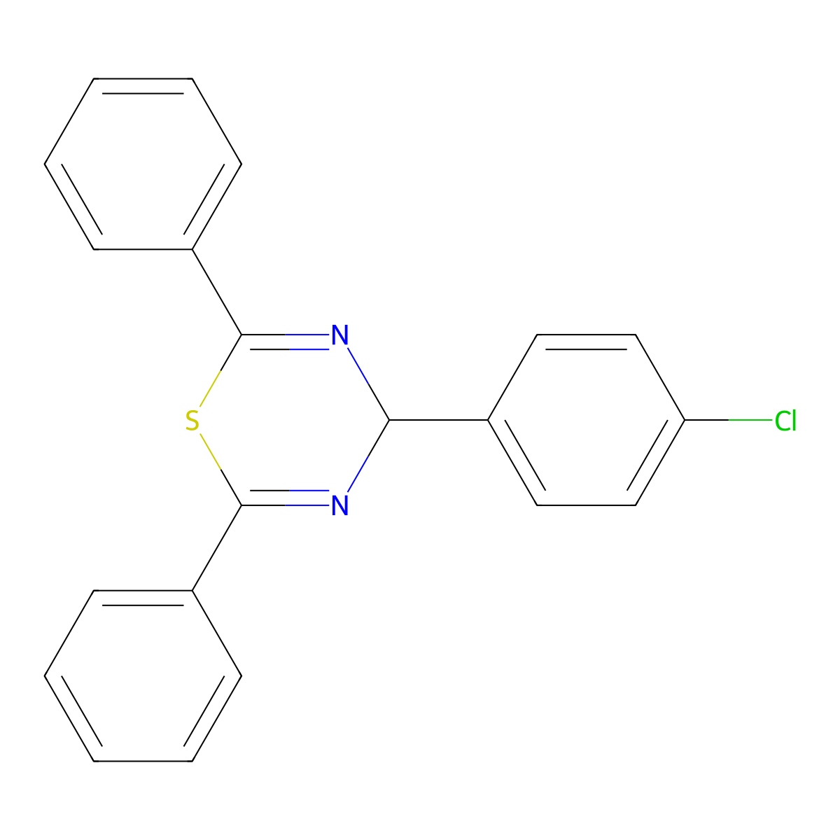 4-(4-chlorophenyl)-2,6-diphenyl-4H-1,3,5-thiadiazine molecular structure, CAS 56472-10-7