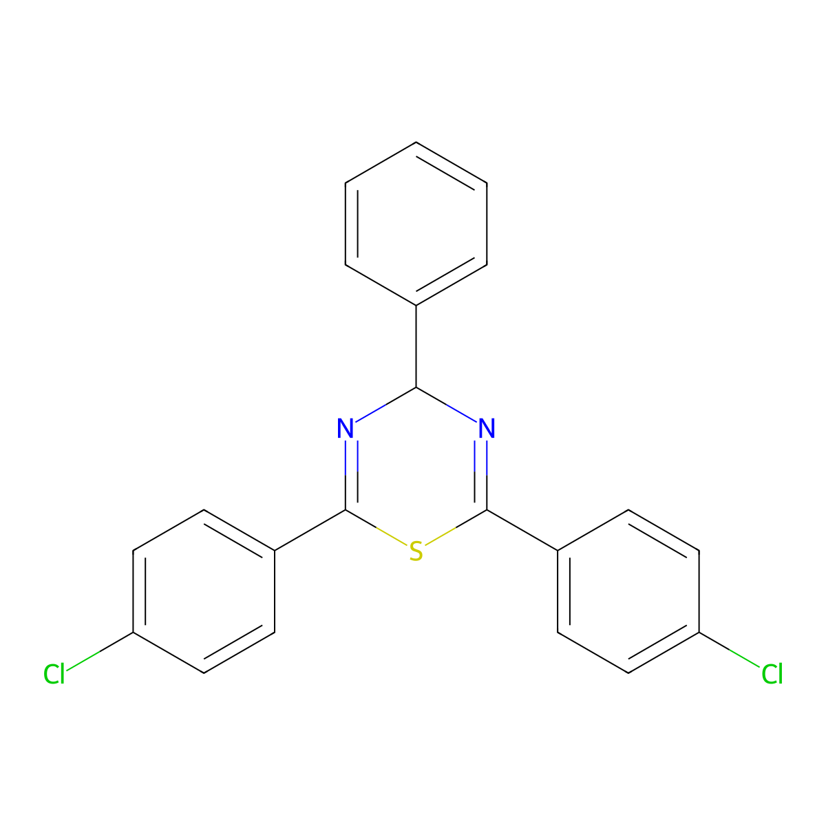 2,6-bis(4-chlorophenyl)-4-phenyl-4H-1,3,5-thiadiazine molecular structure, CAS 56472-13-0