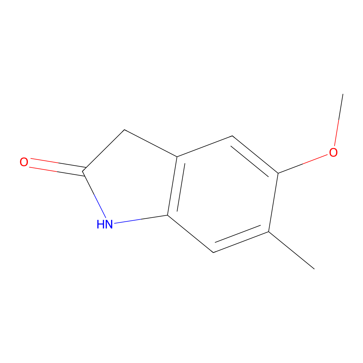 5-Methoxy-6-methylindolin-2-one molecular structure, CAS 56473-79-1