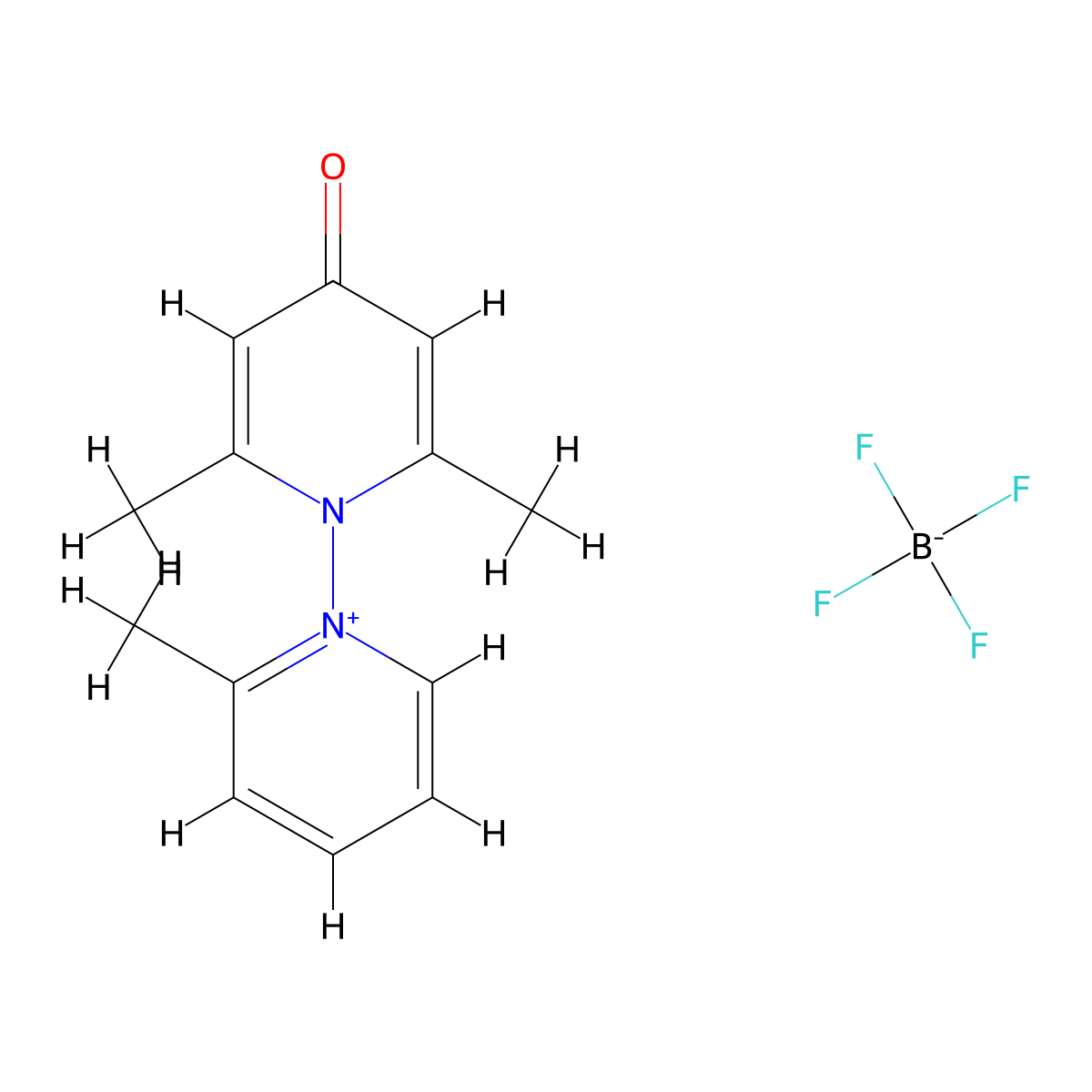 1-(2,6-Dimethyl-4-oxo-1(4H)-pyridinyl)-2-methylpyridinium tetrafluoroborate molecular structure, CAS 56474-26-1