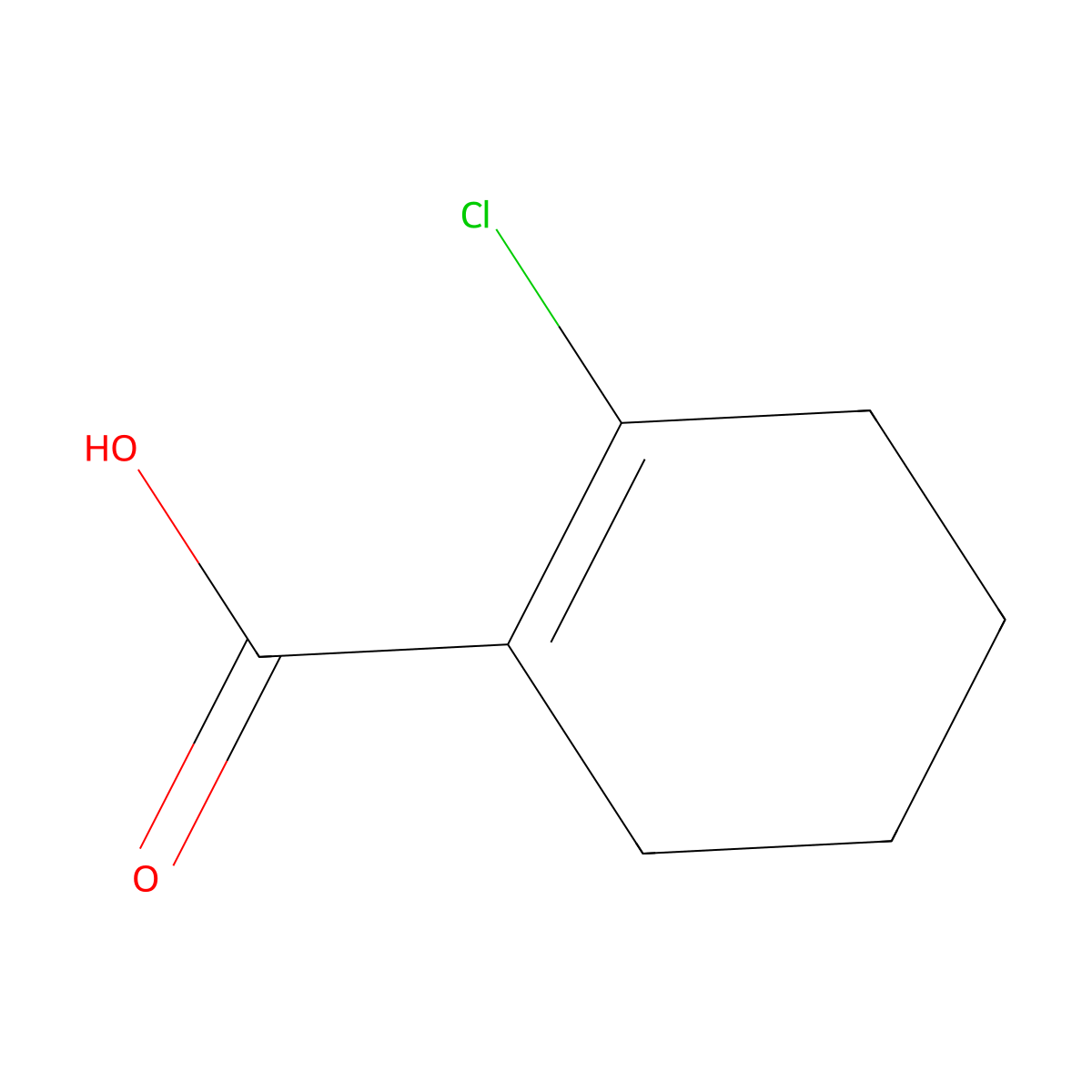 2-Chlorocyclohex-1-ene-1-carboxylic acid molecular structure, CAS 56475-13-9