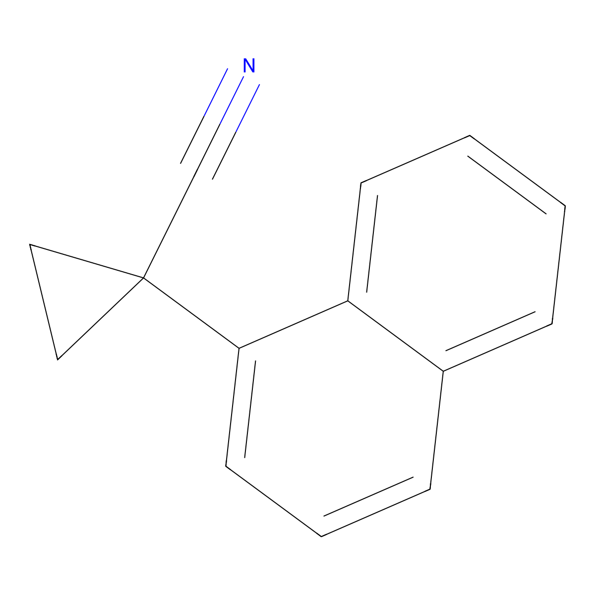 1-(1-Naphthyl)cyclopropanecarbonitrile molecular structure, CAS 56477-59-9