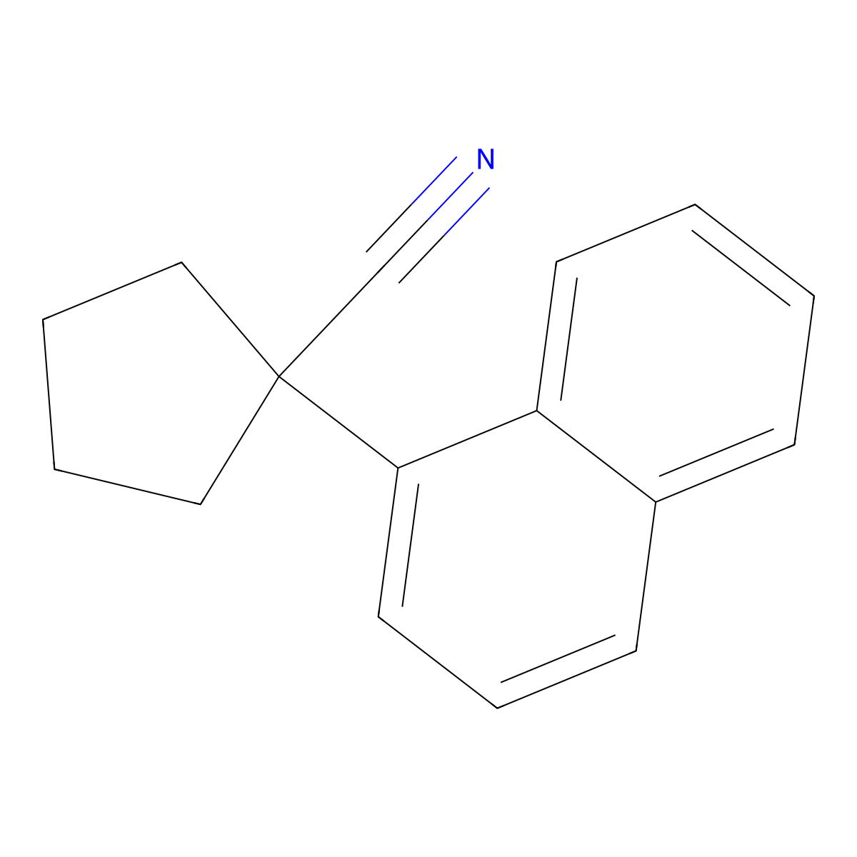1-(1-Naphthyl)cyclopentanecarbonitrile molecular structure, CAS 56477-61-3