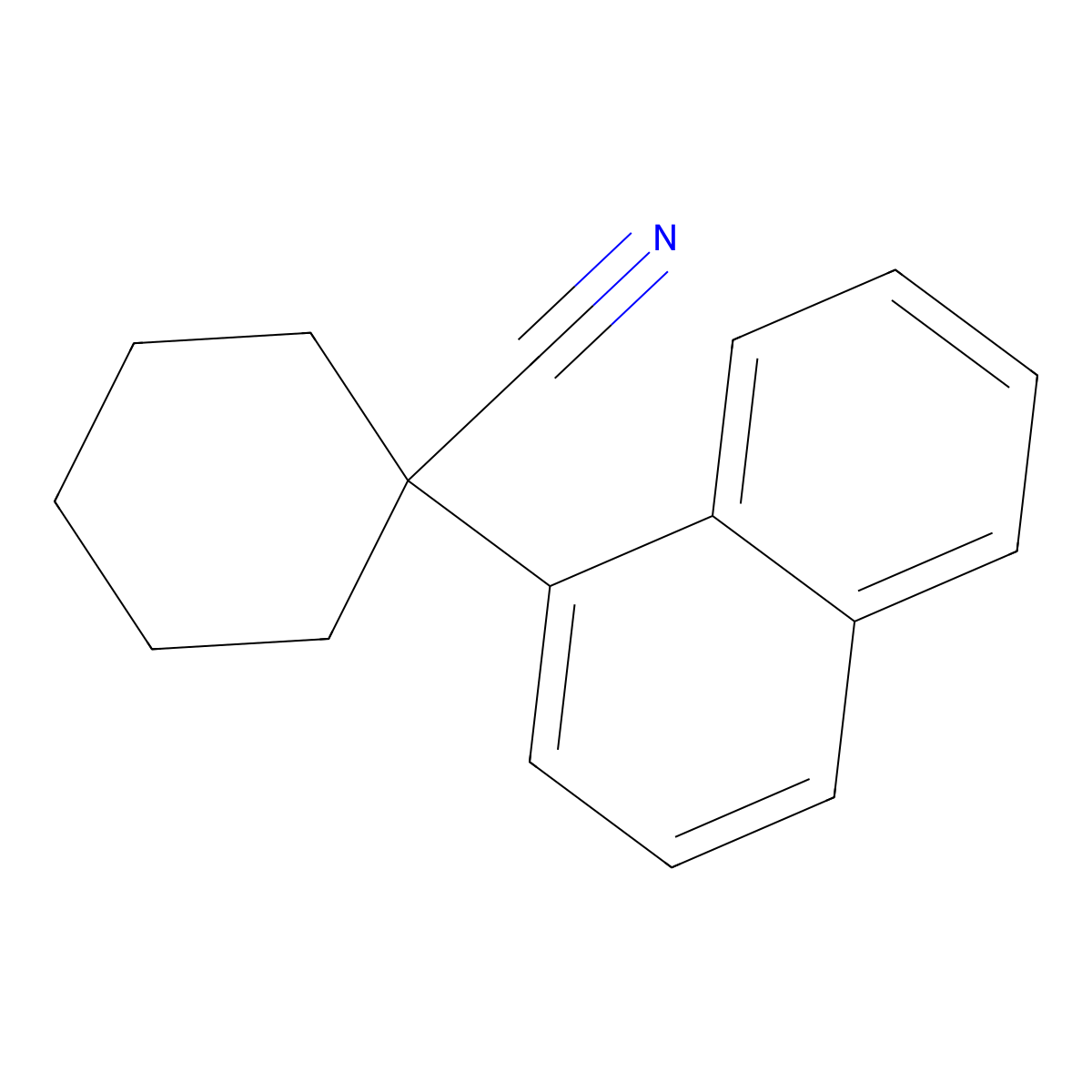 1-(Naphthalen-1-yl)cyclohexanecarbonitrile molecular structure, CAS 56477-62-4