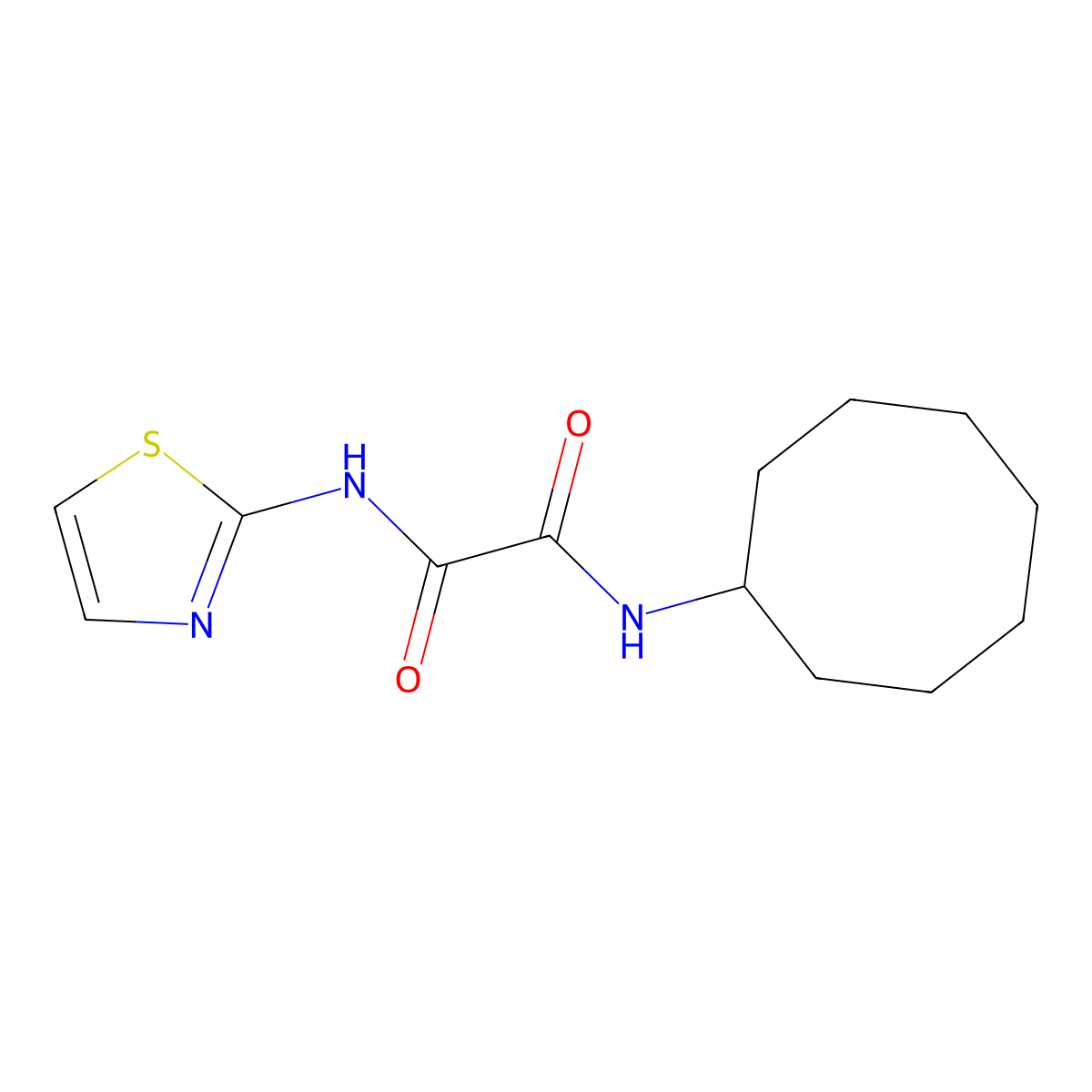 N-cyclooctyl-N'-(1,3-thiazol-2-yl)oxamide molecular structure, CAS 5648-45-3