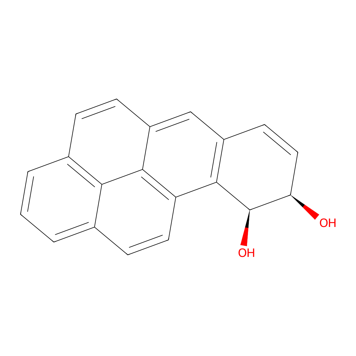 rel-(9R,10S)-9,10-Dihydrobenzo(a)pyrene-9,10-diol molecular structure, CAS 56484-47-0