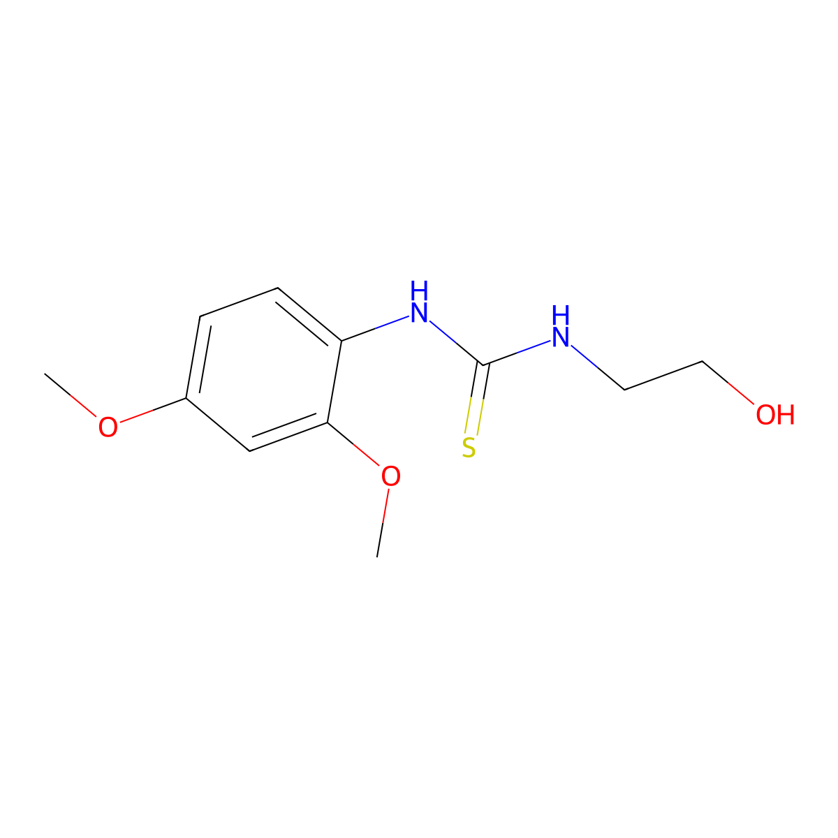 1-(2,4-Dimethoxyphenyl)-3-(2-hydroxyethyl)thiourea molecular structure, CAS 56485-38-2