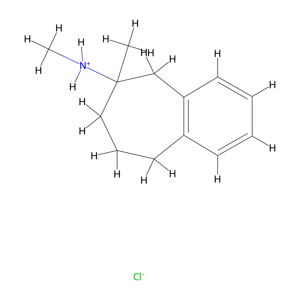 5H-Benzocyclohepten-6-amine, 6,7,8,9-tetrahydro-N,6-dimethyl-, hydrochloride, (+-)- molecular structure, CAS 56485-63-3