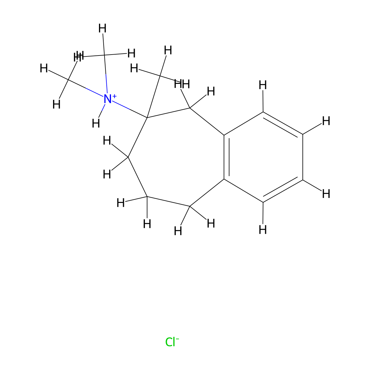5H-Benzocyclohepten-6-amine, 6,7,8,9-tetrahydro-N,N,6-trimethyl-, hydrochloride, (+-)- molecular structure, CAS 56485-65-5