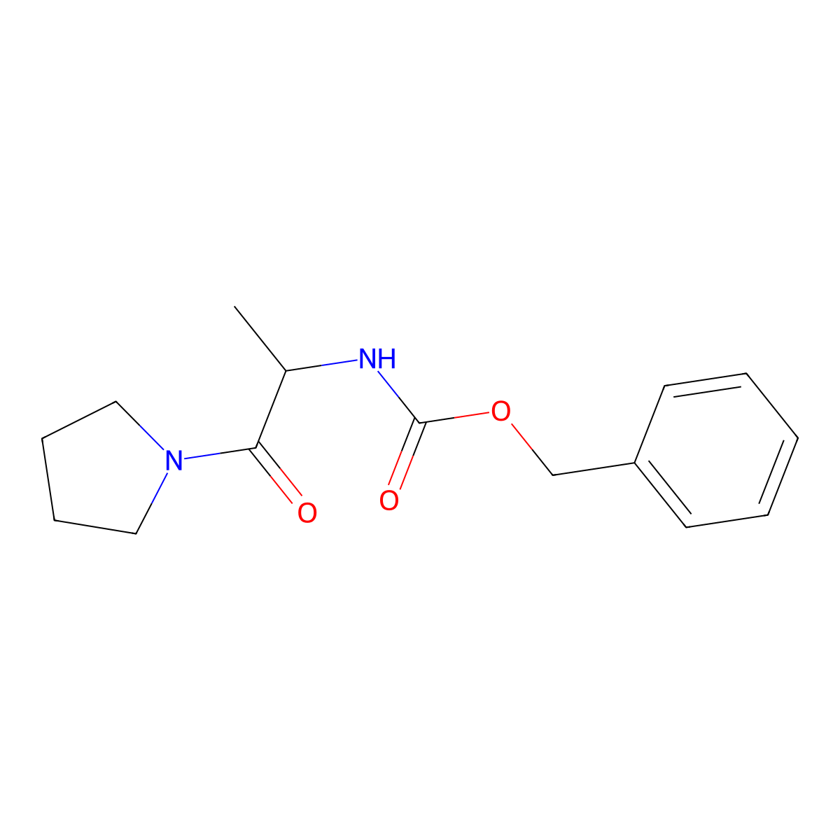 Benzyl DL-N-[1-oxo-1-(pyrrolidin-1-YL)propan-2-YL]carbamate molecular structure, CAS 56487-30-0