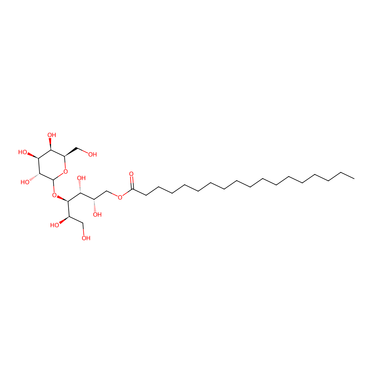 4-O-beta-D-Galactopyranosyl-D-glucitol stearate molecular structure, CAS 56487-84-4