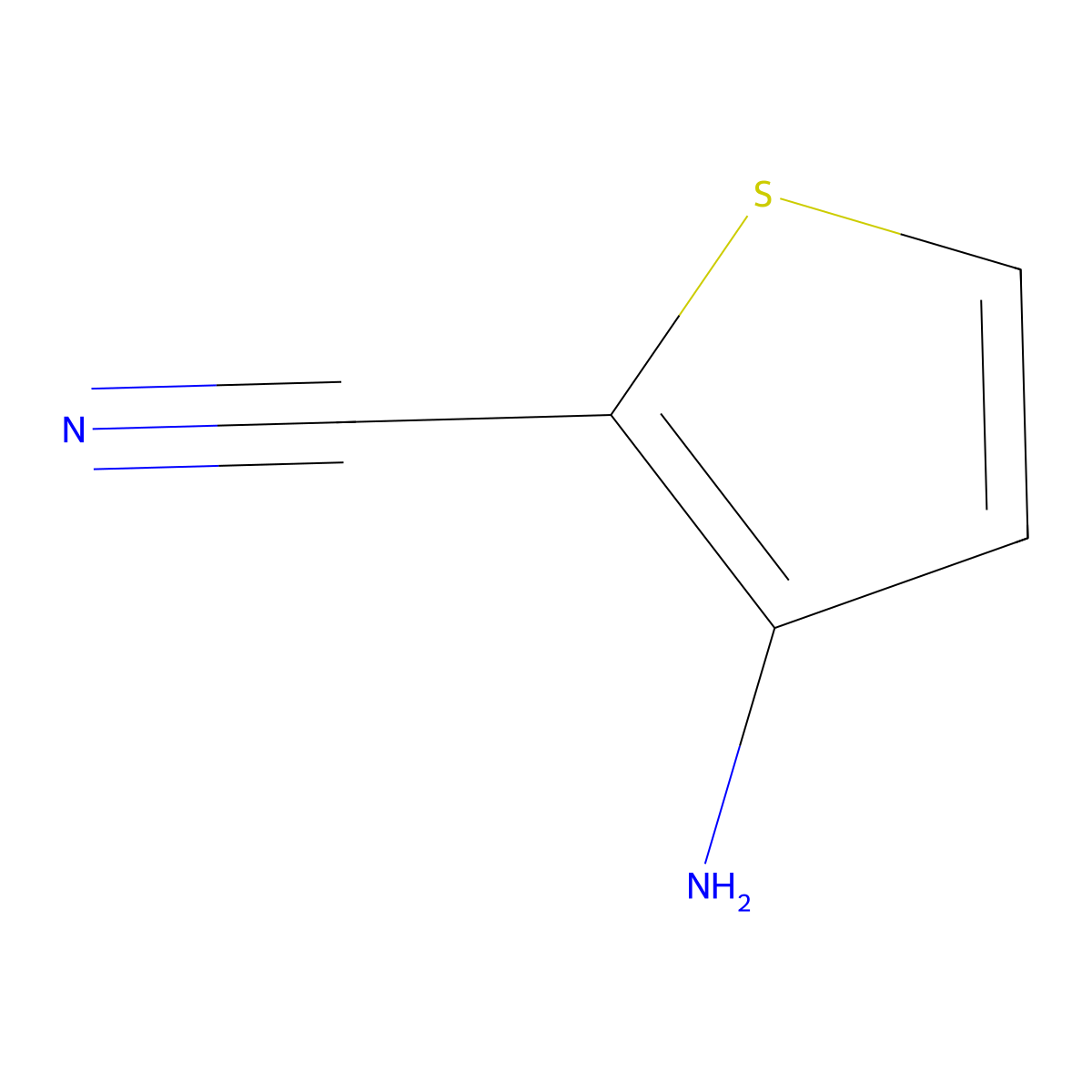 3-Aminothiophene-2-carbonitrile molecular structure, CAS 56489-05-5
