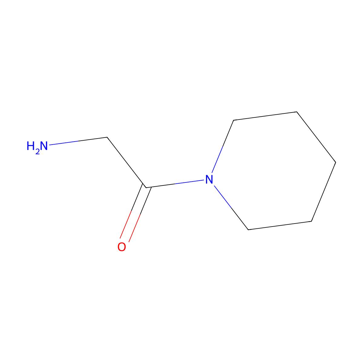 2-Amino-1-(piperidin-1-yl)ethan-1-one molecular structure, CAS 5649-08-1