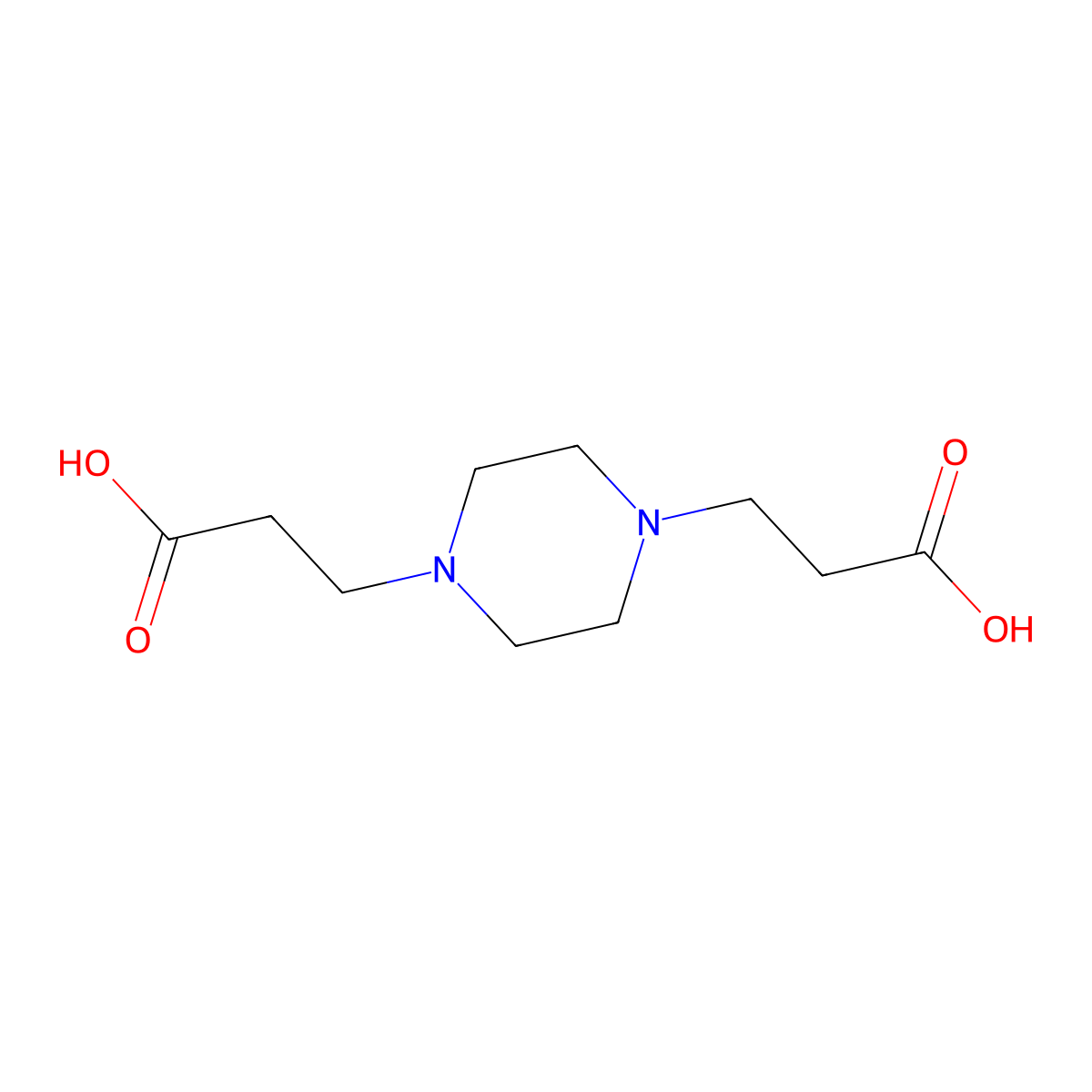 1,4-Bis(2-carboxyethyl)piperazine molecular structure, CAS 5649-49-0
