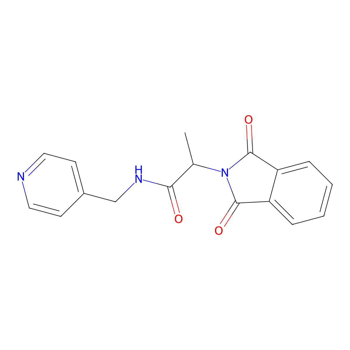 2-(1,3-dioxoisoindol-2-yl)-N-(pyridin-4-ylmethyl)propanamide molecular structure, CAS 5649-64-9