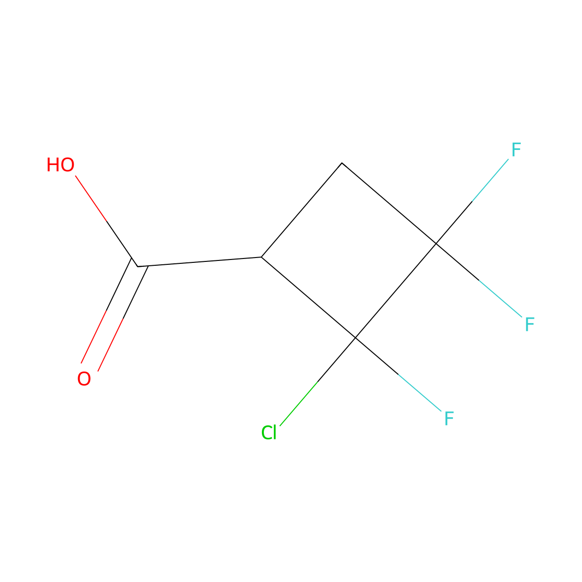 2-Chloro-2,3,3-trifluorocyclobutane-1-carboxylic acid molecular structure, CAS 56492-84-3