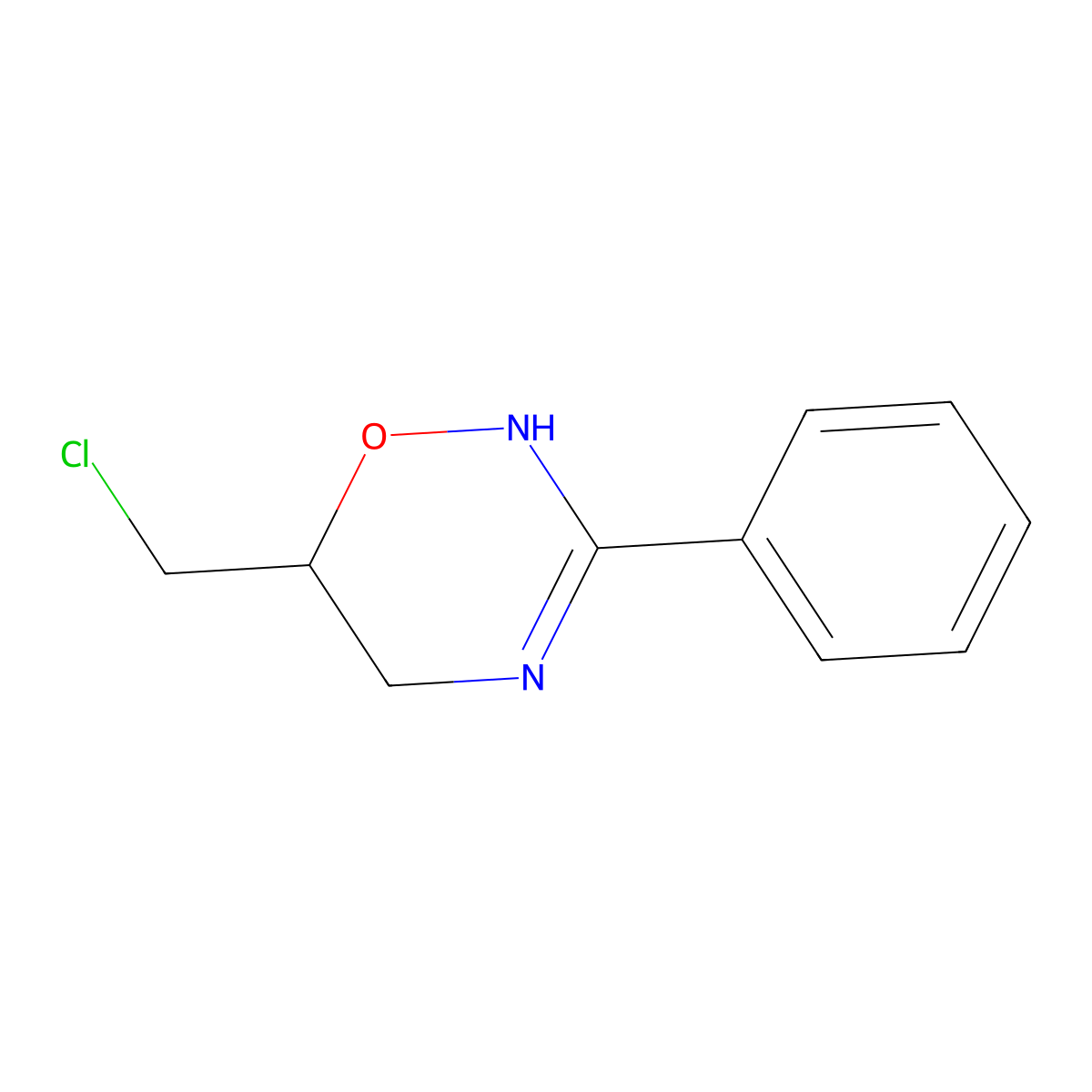 6-(chloromethyl)-3-phenyl-5,6-dihydro-4H-1,2,4-oxadiazine molecular structure, CAS 56493-89-1