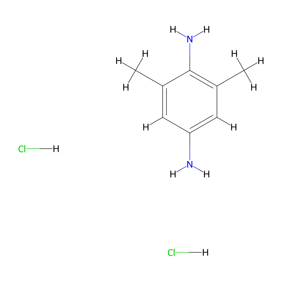 2,6-Dimethyl-p-phenylenediamine dihydrochloride molecular structure, CAS 56496-89-0