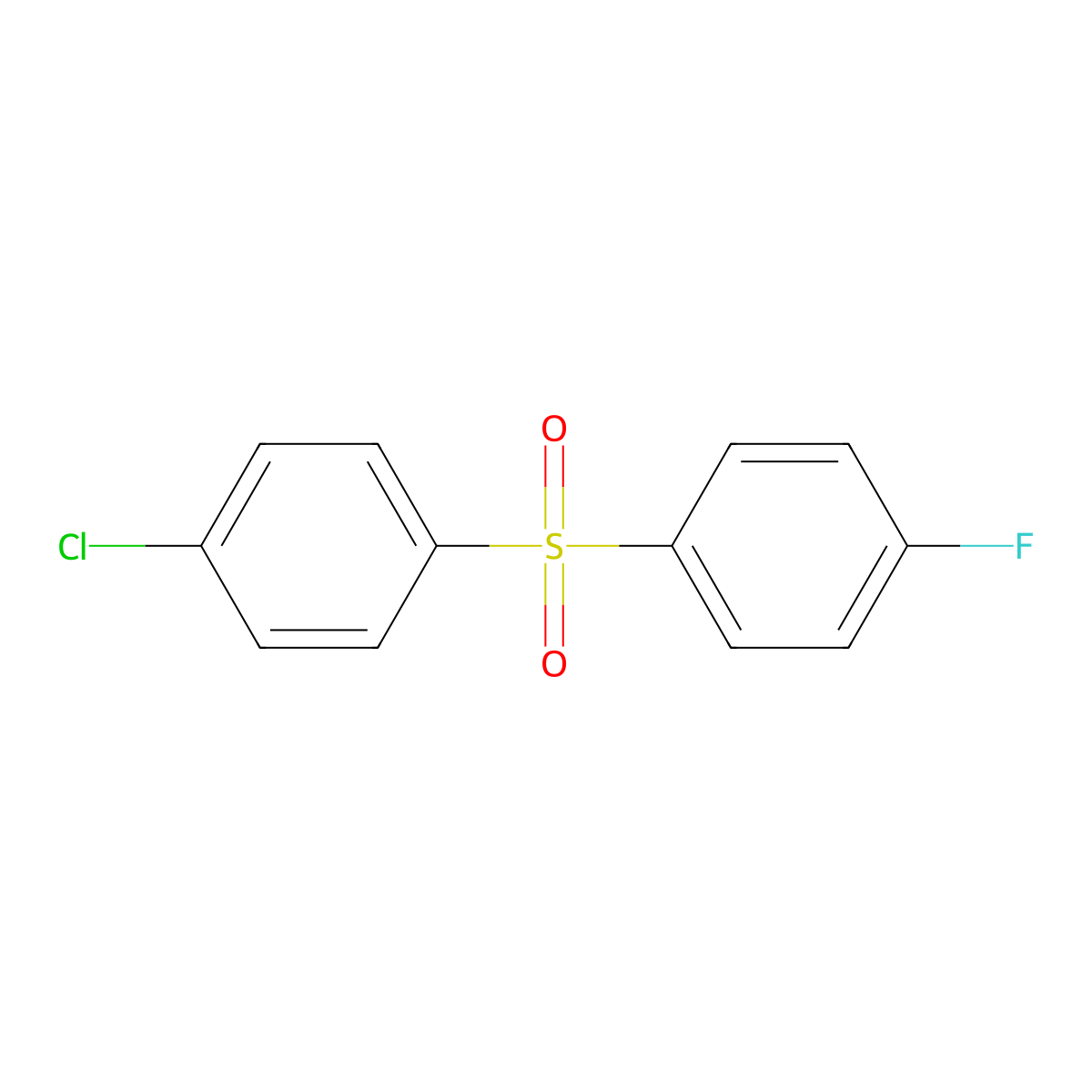 4-Chlorophenyl 4-fluorophenyl sulfone molecular structure, CAS 565-23-1