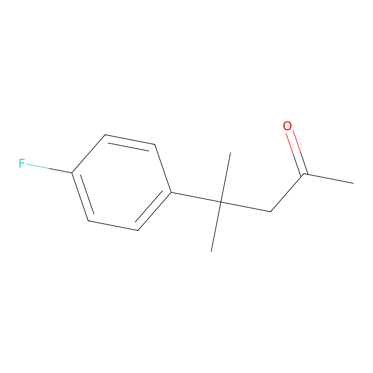 4-(4-Fluorophenyl)-4-methylpentan-2-one molecular structure, CAS 565-37-7