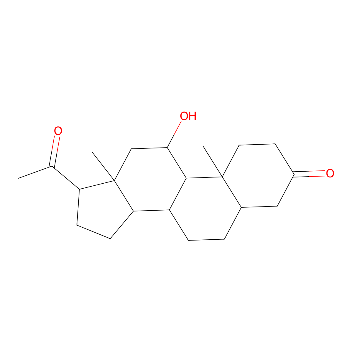 5alpha-Pregnane-3,20-dione, 11alpha-hydroxy- molecular structure, CAS 565-94-6