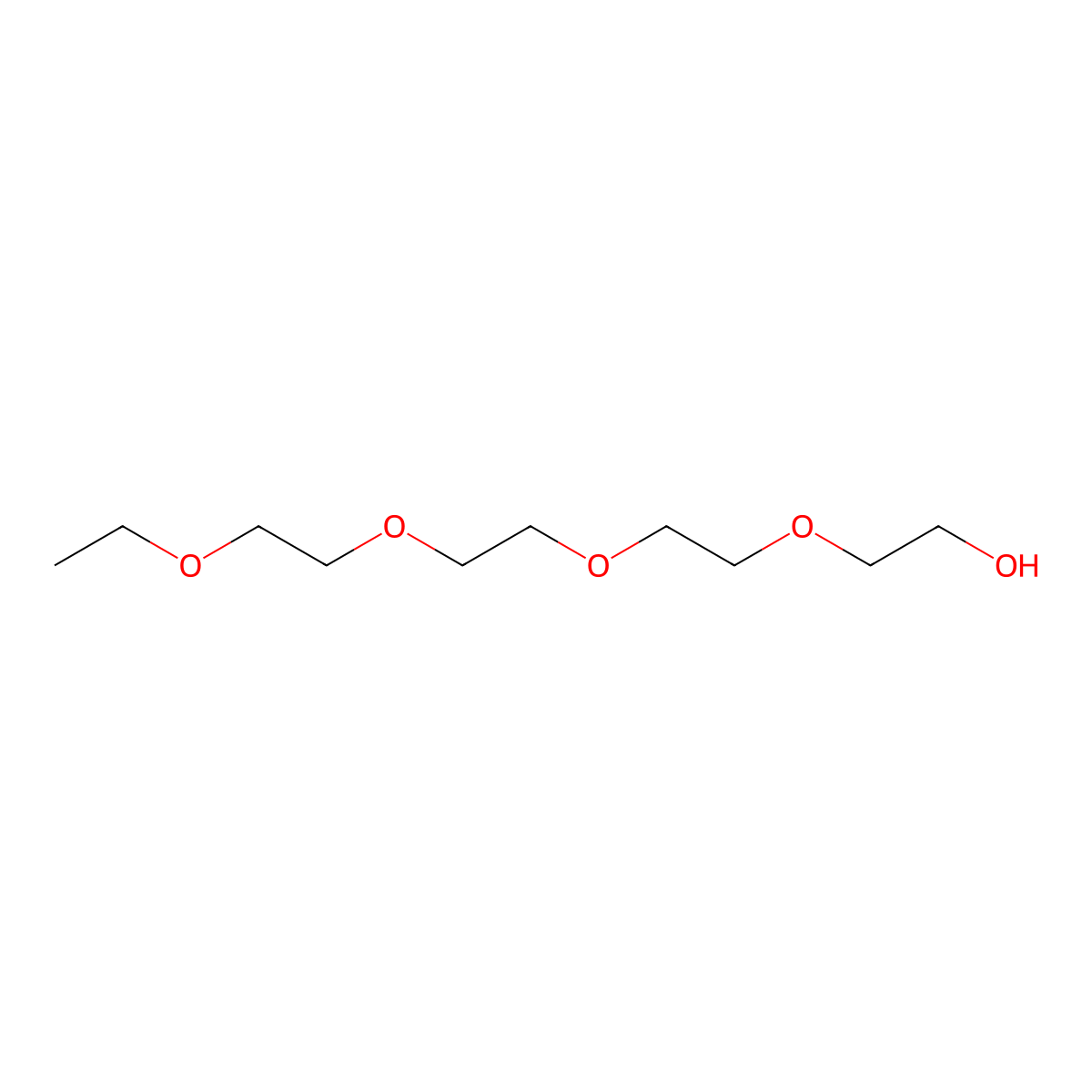 Tetraethylene glycol monoethyl ether molecular structure, CAS 5650-20-4