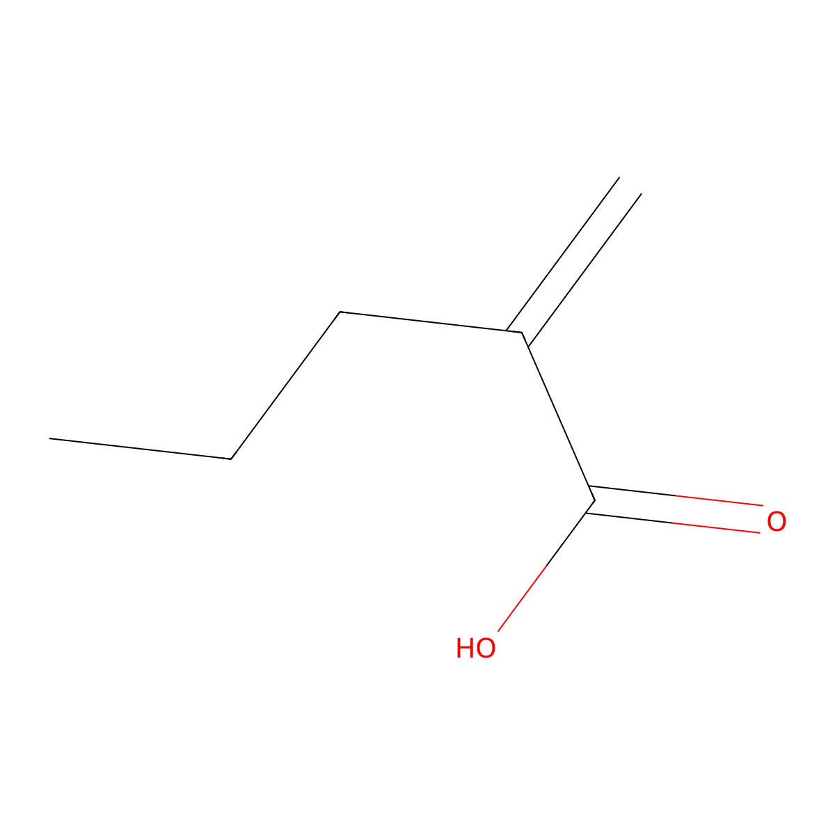 2-Propylacrylic acid molecular structure, CAS 5650-75-9