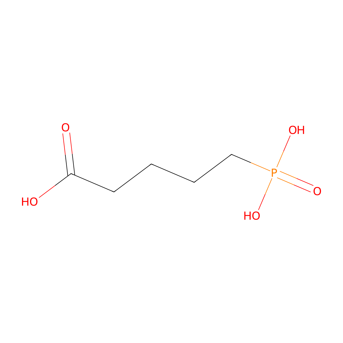5-phosphonopentanoic Acid molecular structure, CAS 5650-84-0