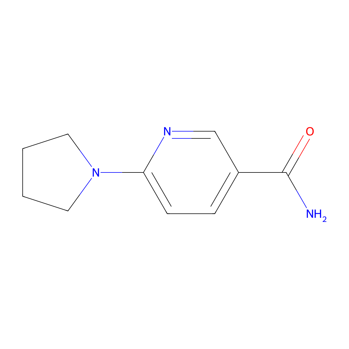 6-(Pyrrolidin-1-yl)pyridine-3-carboxamide molecular structure, CAS 56501-10-1