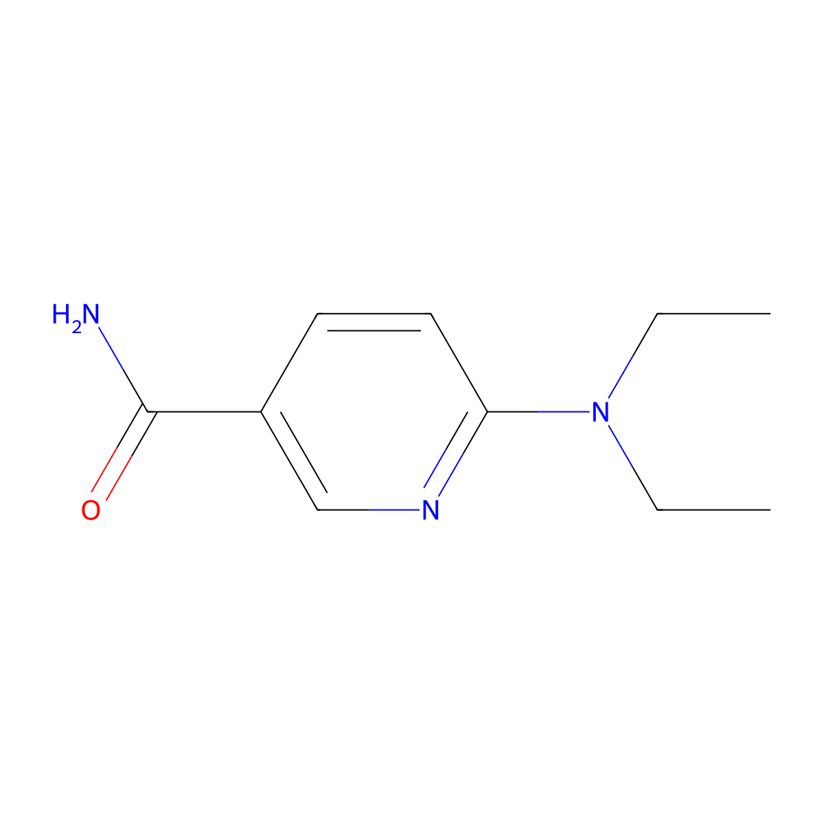 3-Pyridinecarboxamide, 6-(diethylamino)- molecular structure, CAS 56501-15-6