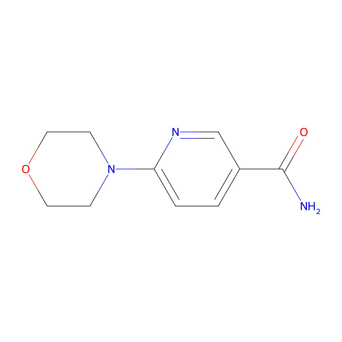 6-Morpholinonicotinamide molecular structure, CAS 56501-17-8